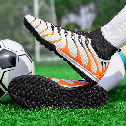Football Boots Men'S Professional Soccer Shoes High-Top Football Field Cleats Teenager'S Anti-Slip Crampon Football Sneaker