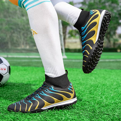 Football Boots Men'S Professional Soccer Shoes High-Top Football Field Cleats Teenager'S Anti-Slip Crampon Football Sneaker