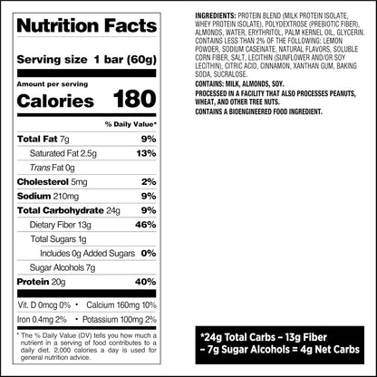 Quest Nutrition Lemon Cake Protein Bars, High Protein, Low Carb, Gluten Free, Keto Friendly, 4 Count