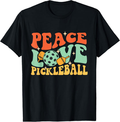 Peace Love Pickleball - Pickleballers Pickleball Player T-Shirt