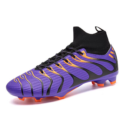 Football Boots Men'S Professional Soccer Shoes High-Top Football Field Cleats Teenager'S Anti-Slip Crampon Football Sneaker
