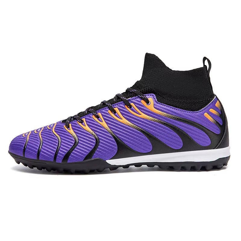 Football Boots Men'S Professional Soccer Shoes High-Top Football Field Cleats Teenager'S Anti-Slip Crampon Football Sneaker
