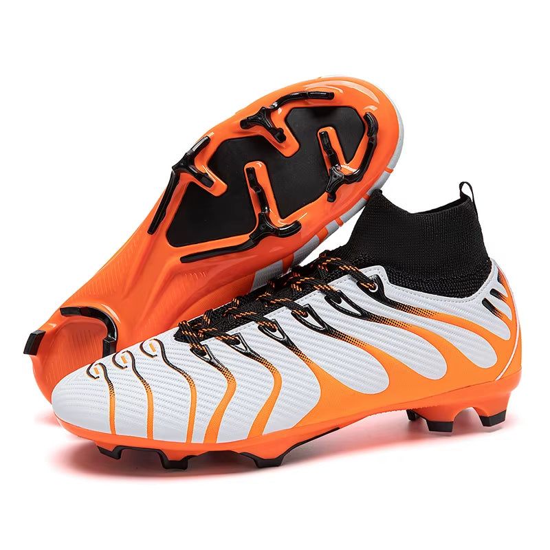 Football Boots Men'S Professional Soccer Shoes High-Top Football Field Cleats Teenager'S Anti-Slip Crampon Football Sneaker